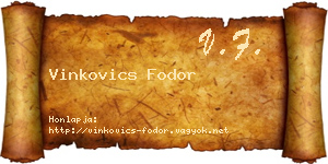Vinkovics Fodor névjegykártya